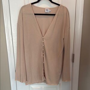 Beige Button-Up Cardigan